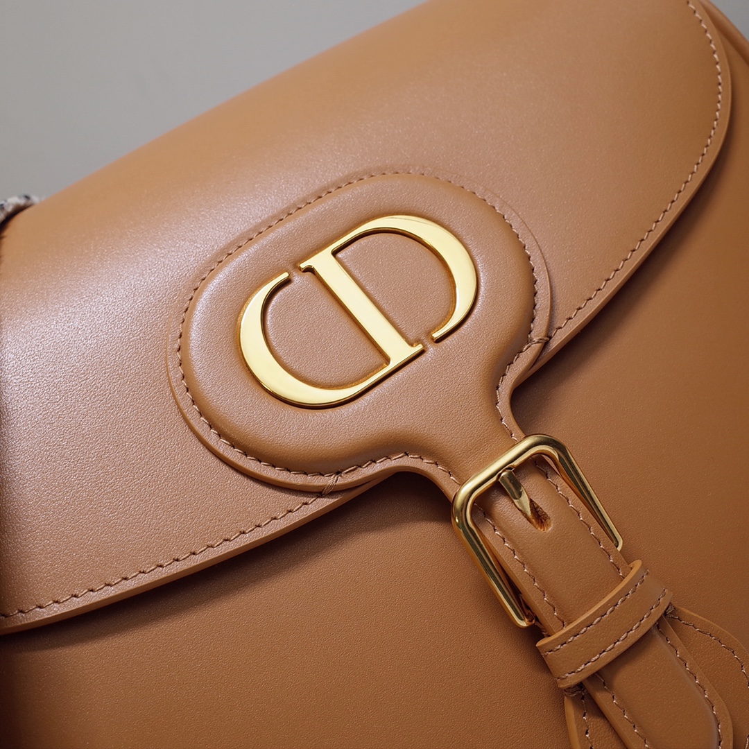 Large Dior Bobby Bag Medium Tan Box Calfskin